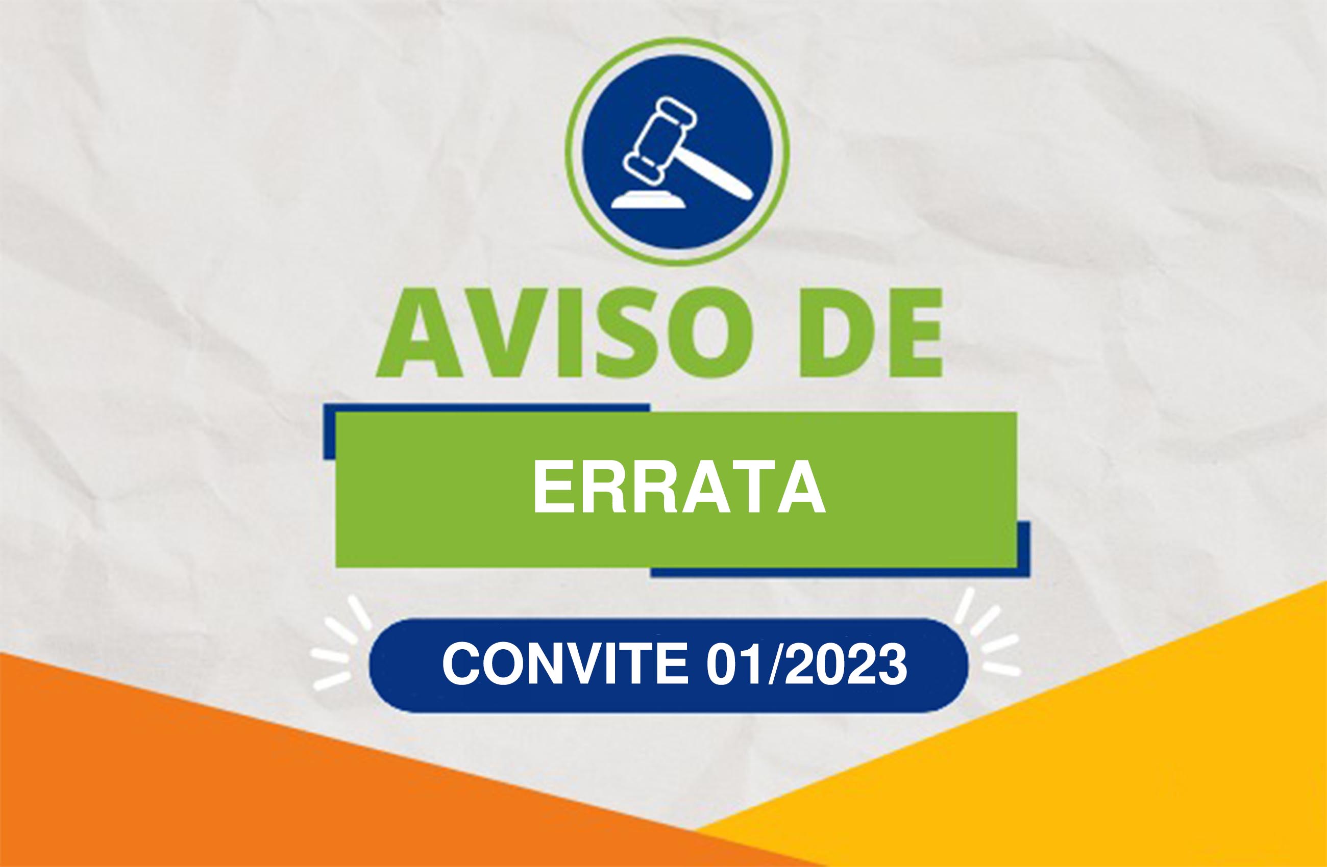 Aviso de Errata - Carta Convite 001/2023